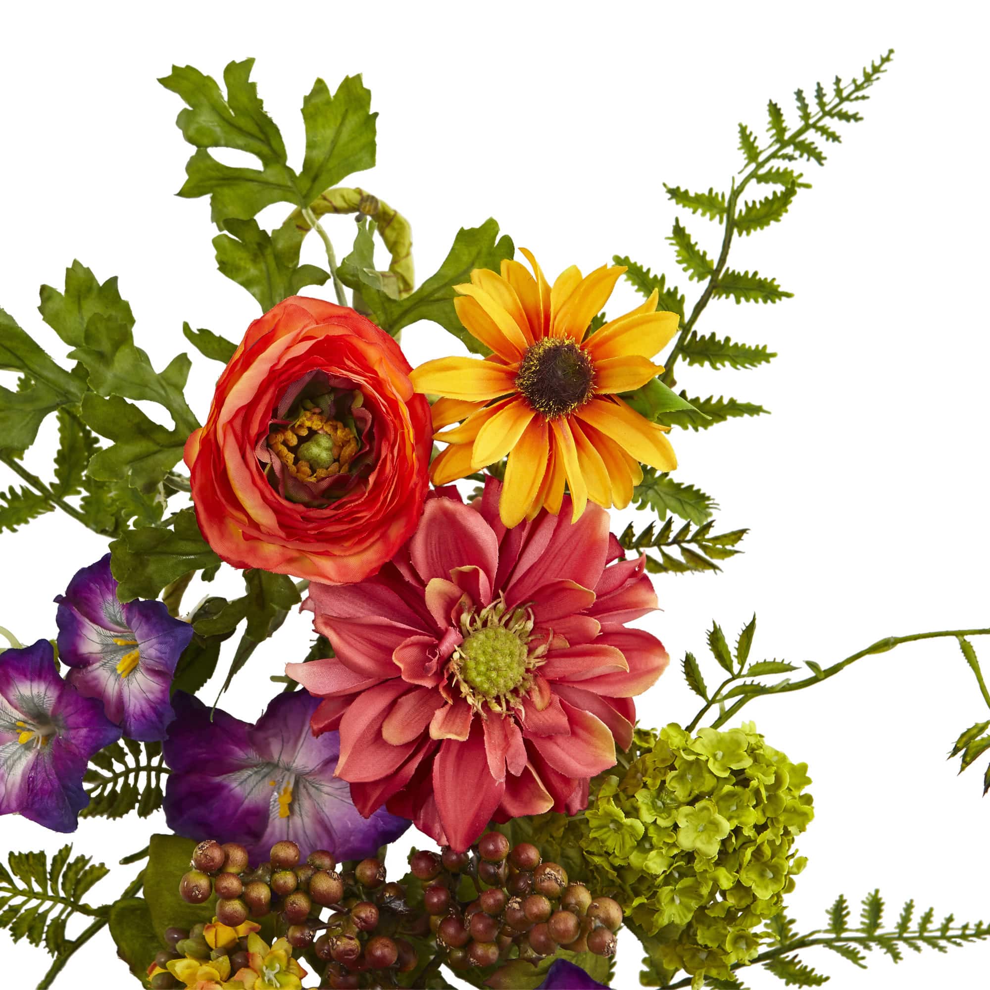 24'' Garden Flower Teardrop Swag
